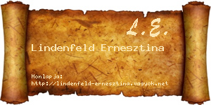 Lindenfeld Ernesztina névjegykártya