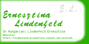 ernesztina lindenfeld business card